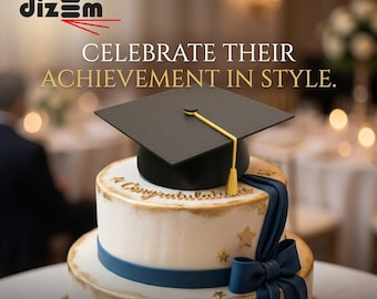 Decorazione per torta con cappello di laurea STL / 3MF / Tocco stampabile in 3D