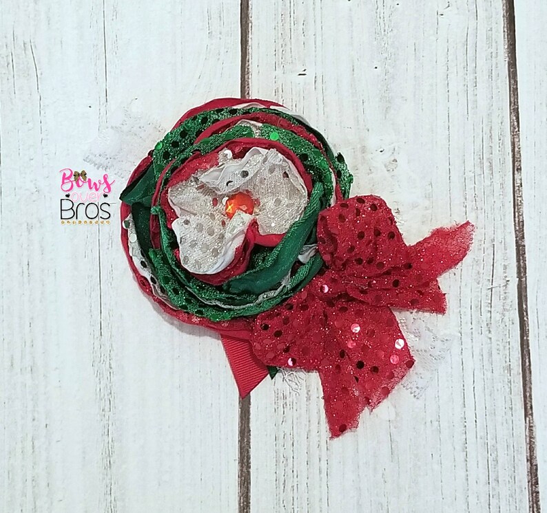 Christmas Couture Headband Christmas Headband Layered Boutique Headband Holiday Headband Satin Boutique Headband Layered Satin Headband