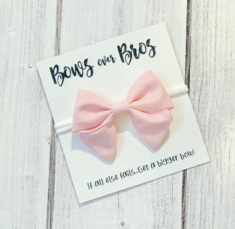 Take Home Headband Nylon Baby Headband Girls Pink Hair Bows Big Sailor Bow Light Pink Sailor Bow Sailor Bow Headband Baby Shower Gift
