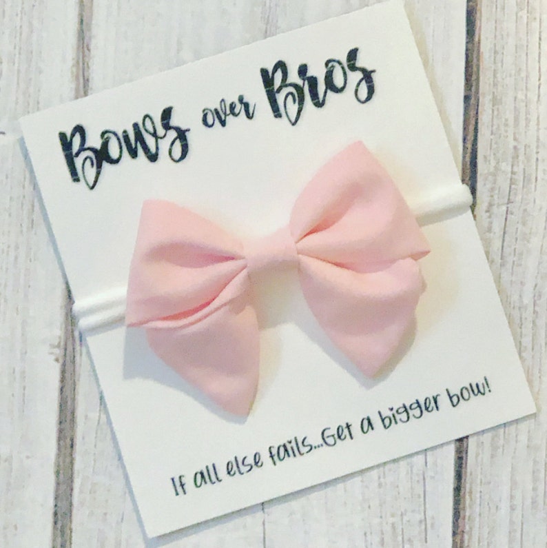 Take Home Headband Nylon Baby Headband Girls Pink Hair Bows Big Sailor Bow Light Pink Sailor Bow Sailor Bow Headband Baby Shower Gift