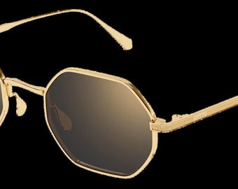 Vintage Cartier CT0627S Aviator Sunglasses Gold Grey 80s 48mm