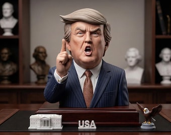 Diorama di Donald Trump, file STL per la stampa 3D - Busto presidenziale altamente dettagliato - Decorazione patriottica USA