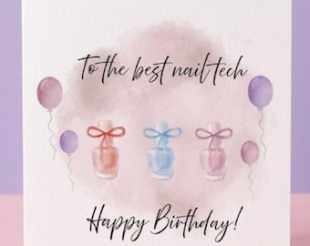 Nail tech birthday card