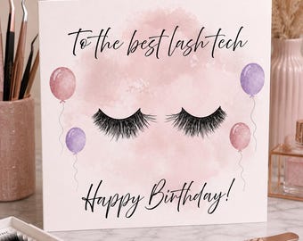 Lash tech birthday card