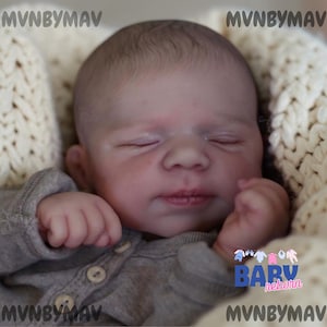 19 tums reborn babydocka helkropp silikonvinyl mjuk realistisk handgjord nyfödd konstdocka med 3D-hudvener bild 5