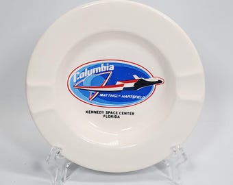 Shuttle Columbia Porcelain Ashtray Mattingly-Hartsfield Kennedy Space Center Florida