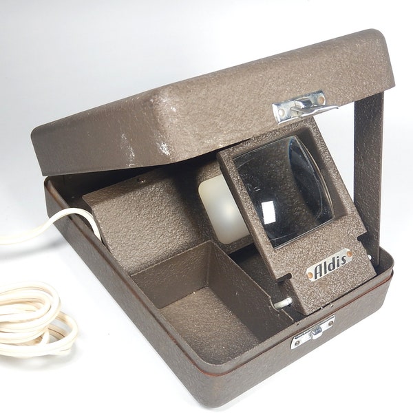 Aldis 35mm Electric Slide Viewer Portable Gunmetal Case