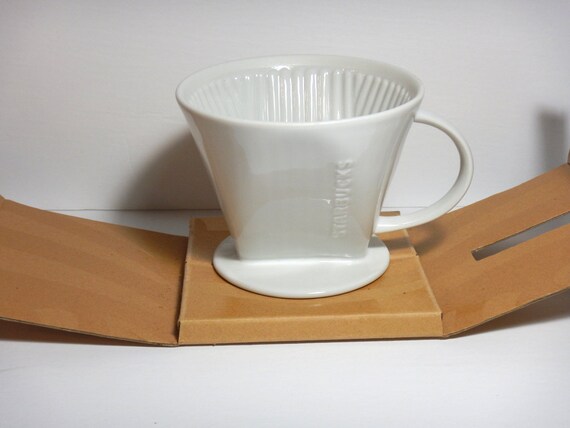 Starbucks Pour Over Drip Coffee Brewer Maker White Porcelain Starbucks Pour Over Drip Coffee Brewer Maker White Porcelain