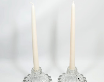 2 Berwick Boopie Clear Glass Candle Holders