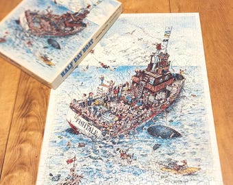 1981 Gary Patterson Rompecabezas completo de 18" x 24" Half Day Boat 550+ piezas