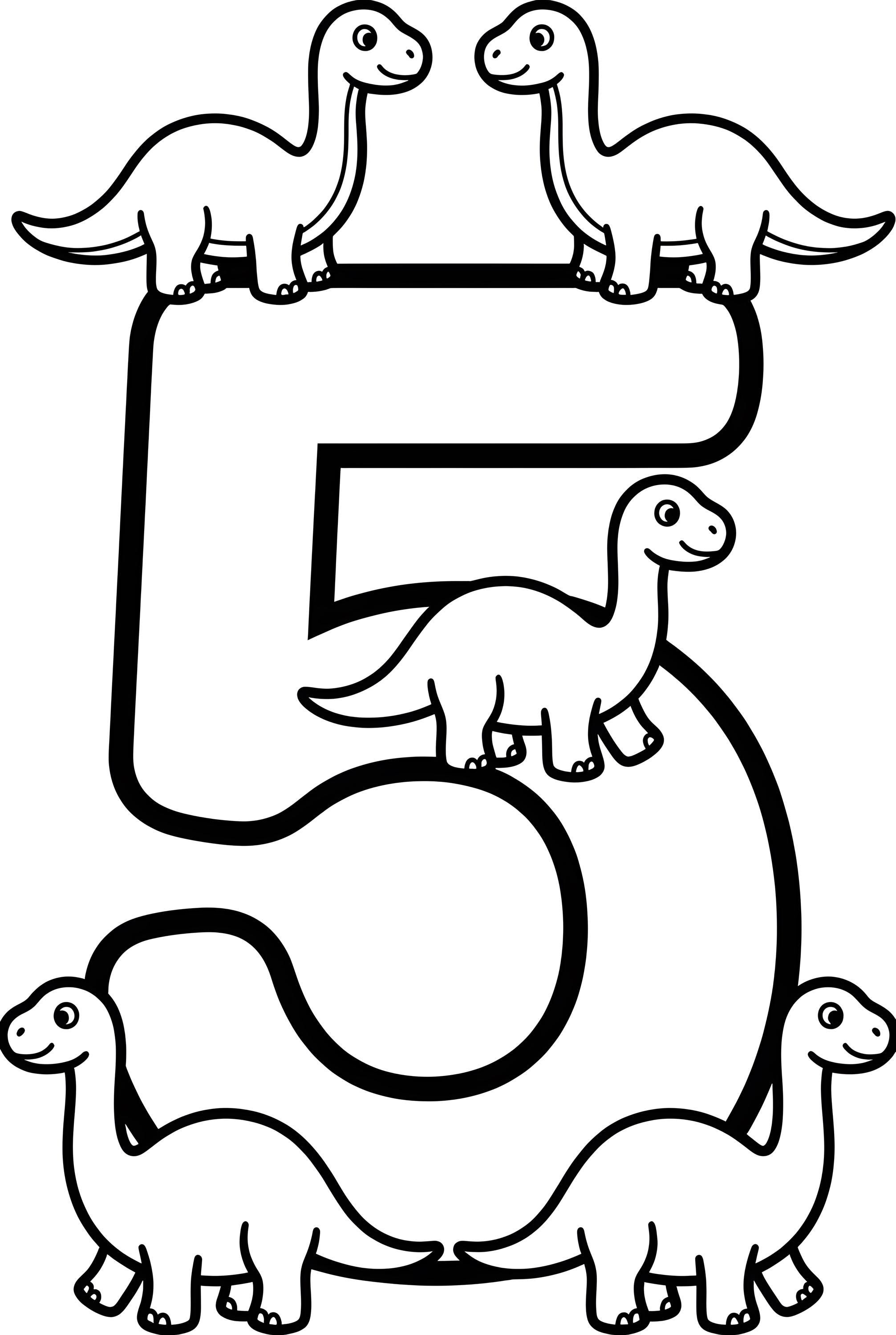 Dinosaur Numbers 1–10 Coloring Book Printable | Preschool Counting ...