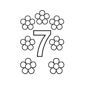 Number 7 Coloring Page Printable | Preschool Counting Activity