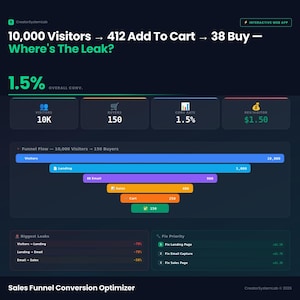 Optimiseur de conversion pour l'entonnoir de conversion des ventes | Analyseur de chute étape par étape | Téléchargement numérique interactif