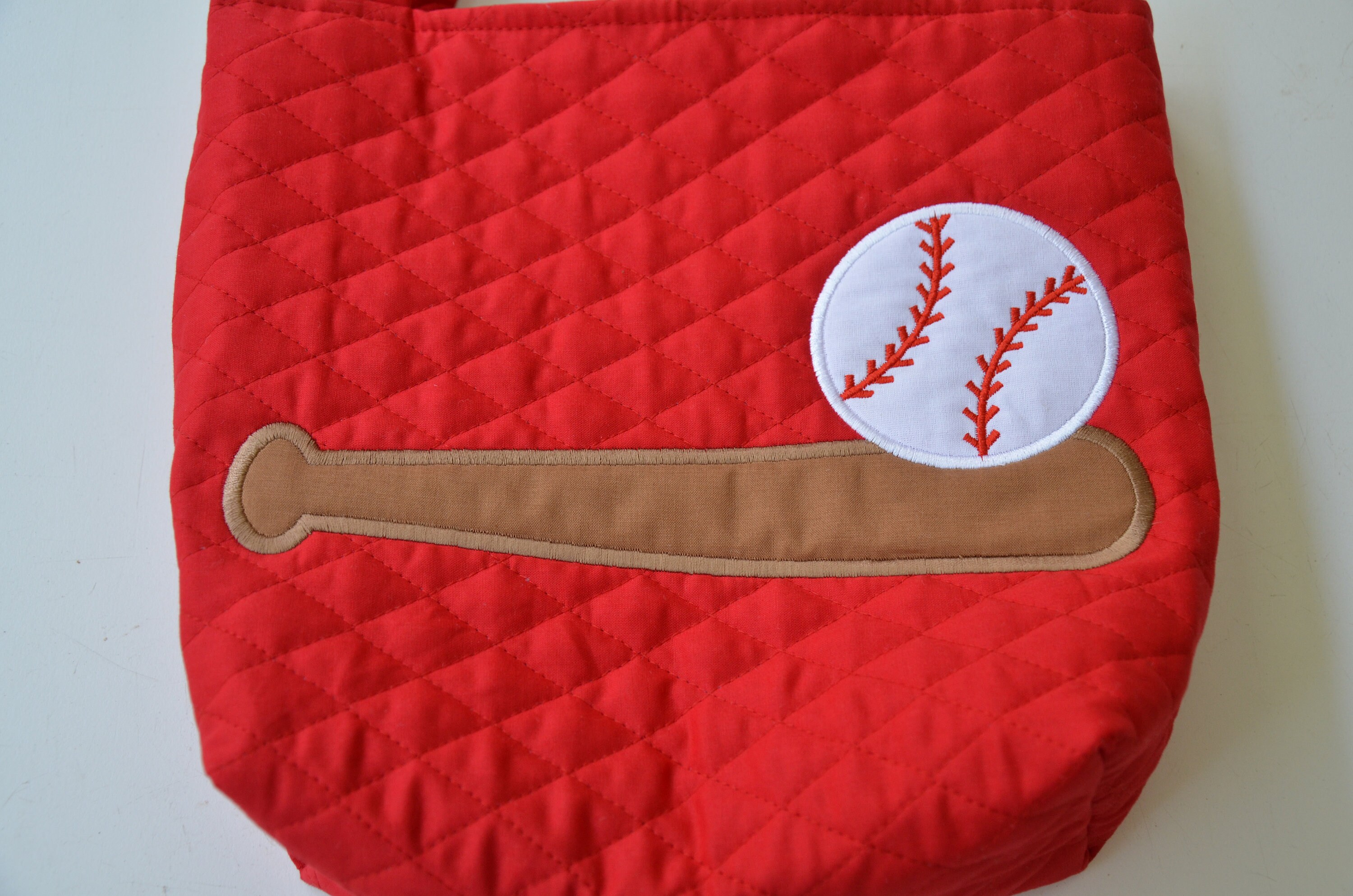 Red Baseball 3 Pcs Tote Bag Set