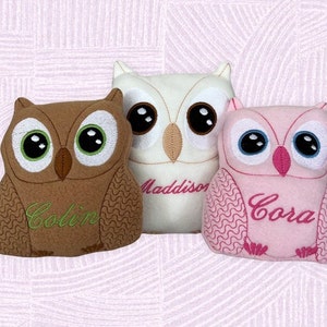 Personalized Plush Owl, Gift for Kids, Plush toy for baby, Fleece Owl, Stuffed Animal, Snuggle Toy, Kids Toy, Baby Shower Gift, Kid Birthday