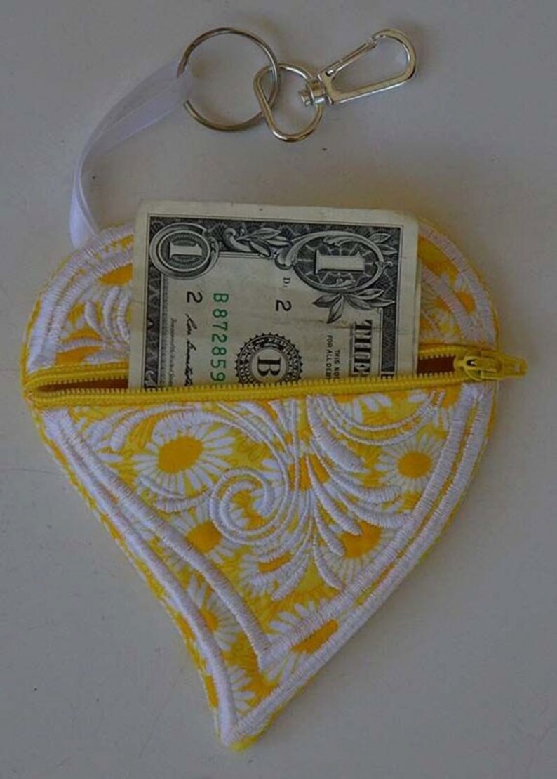 Heart Coin Purse Yellow Heart Backpack Clip Purple Zipper Pouch Back To School Pocket Purse