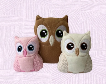 Owl Plushie, Gift for Kids, Plush Toys for Baby, Stuffed Animal, Fleece Owl, Toy for Kids, Snuggle Toy, Baby Shower Gift, Kids Birthday