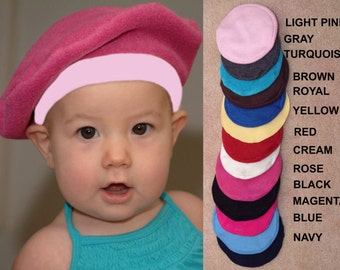 Baby French Beret Baby Gift Kids Hats French Beret Toddler Hat Choose Colors Paris Trip Birthday Party Outer Wear Photo Prop by DebsKidstuff