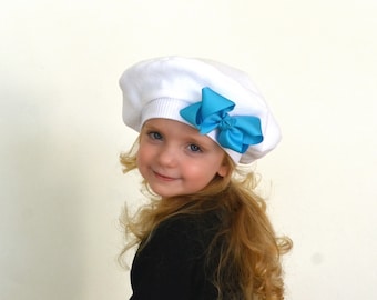Girl's French Beret, Nb to 9 years, CHOOSE BERET COLOR, Winter Outer Wear, Girls Hat, Kids Beanie, Photo Prop, Gift for Kids, Christmas Gift