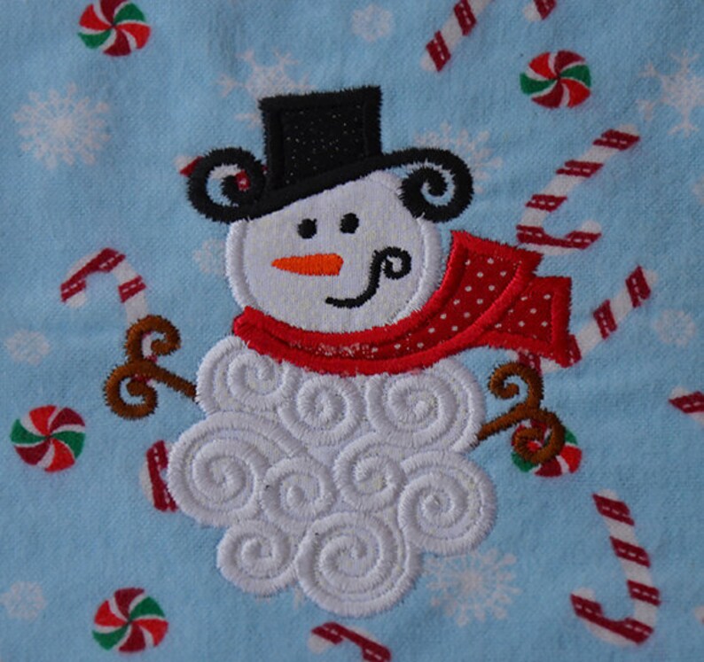 Snowman Dress Up Bib Blue Flannel Fabric Candy Canes Peppermint Christmas Toddler Baby Gift Baby Shower Flannel backing Absorable Reversible