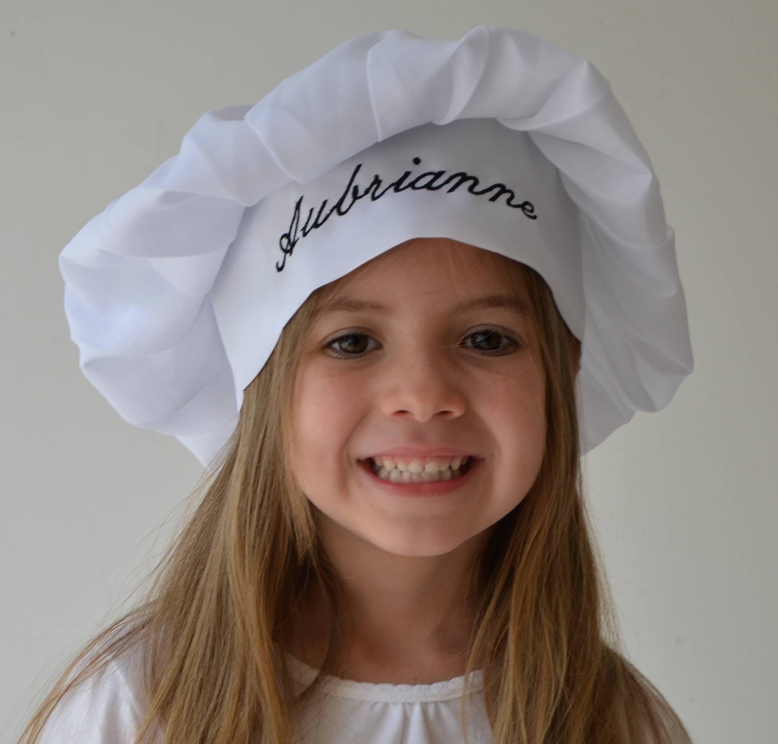 Chef Hat Bakers Hat For Kids Personalized White Fabric Play Etsy