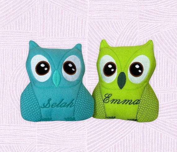 Personalized Plush Owl, Gift for Kids, Plush Toy for Baby, Fleece