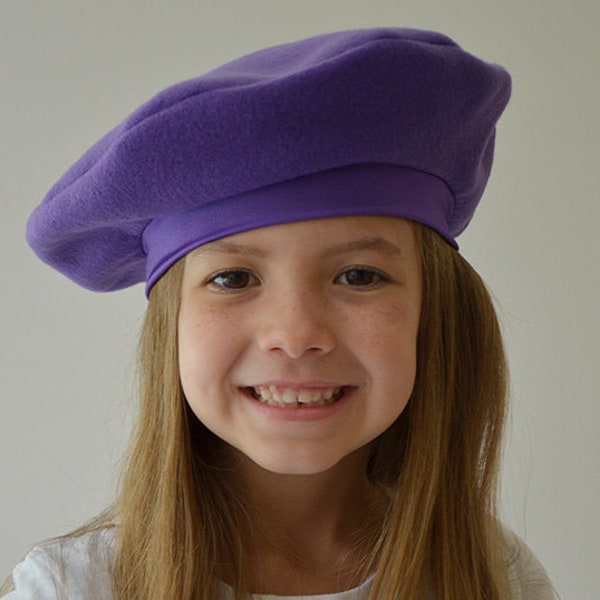 Kids French Beret CHOOSE COLOR Kids Costume Purple Beret All Ages Kids French Beret Outer Wear Photo Prop Newborn Baby Shower Gift