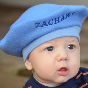 Personalized Kids Hat, Fleece French Beret, Choose Color, NB to 9 Years, Gift for Kids, Kids Hats, Kids Costume, Outer Wear, Winter Wear