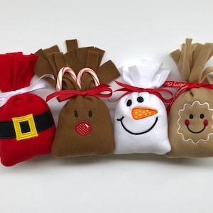 Christmas Treat Bags, Santa/Gingerbread Boy/Snowman/Reindeer, Party Favors, Christmas Gift Bag, Goodie Bags, Stocking Stuffer, Secret Santa