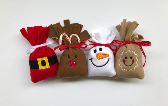 Christmas Treat Bags, Santa/Gingerbread Boy/Snowman/Reindeer, Party Favors, Christmas Gift Bag, Goodie Bags, Stocking Stuffer, Secret Santa