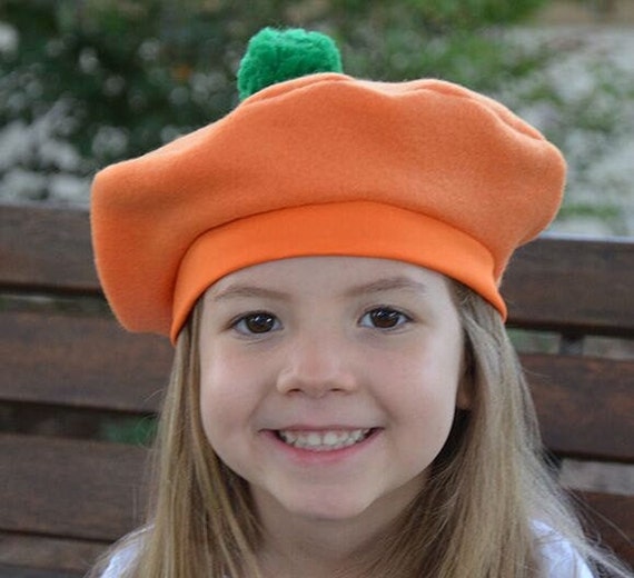 Orange Pompom Beret Soft Cable Knit Solid Color Crochet Beret with Pom Pom | eBay main image 4
