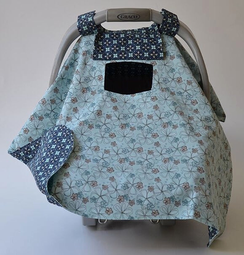 Baby Car Seat Cover READY TO SHIP Blues Teal Fully Lined Cute Etsy