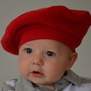 Kids French Beret Red Costume Fleece Hat Christmas Winter Baby Hat Toddler Hat Paris Art Birthday Party Hat Outer Wear Photo Prop