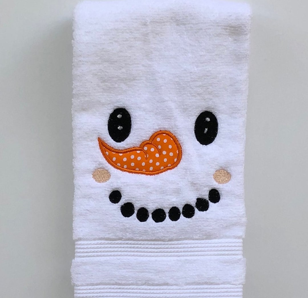 Snowman Hand Towel Large Soft White Towel Gifts for Boys Etsy