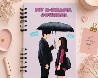 K-Drama Journal for 120 Dramas | Korean Drama Review Notebook + Stickers, Pen, Highlighter