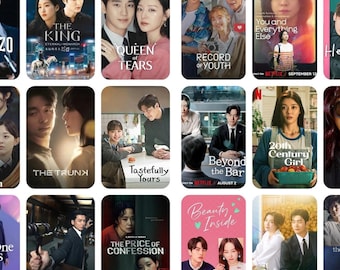 K-Drama Title Stickers | Korean Drama Pack for Journals, Planners (18 Stickers)