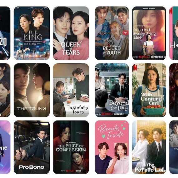 K-Drama Title Stickers | Korean Drama Pack for Journals, Planners (18 Stickers)