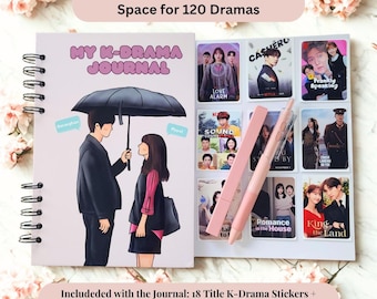 K-Drama Journal for 120 Dramas | Korean Drama Review Notebook + Stickers, Pen, Highlighter
