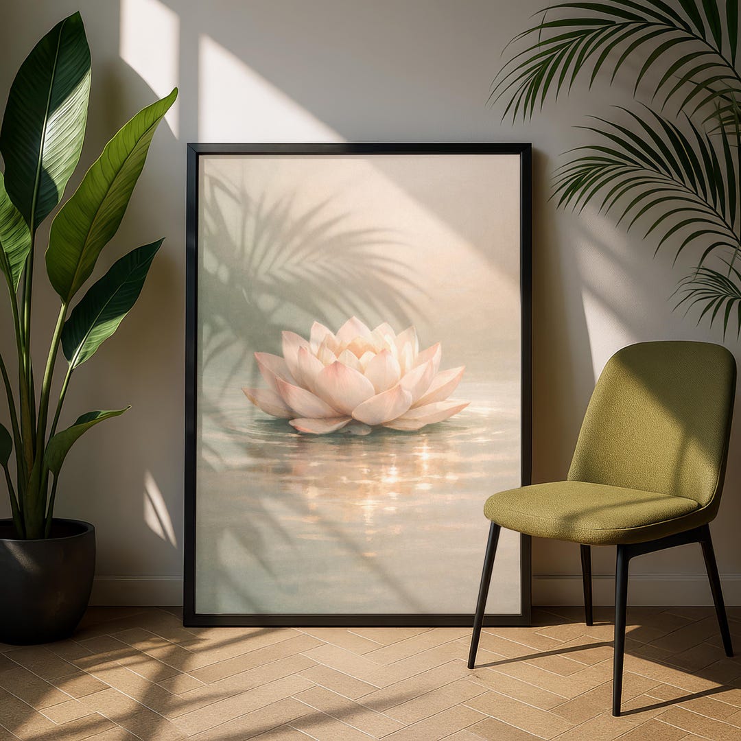 Spa Wall Art Lotus Flower Print: Calming Zen Bathroom and Office Decor ...