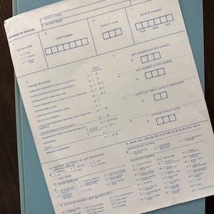 Mental Health Facility Change in Status Forms | Asylum | Institution | Vintage Medical | Collectible | Gift | Ephemera |