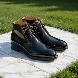Mens Patent Leather Dress Boots - Etsy Canada