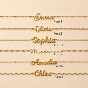 Personalized Name Necklace, Custom Script Name Jewelry, Dainty Gold Silver Rose Gold Necklace, Birthday Gift for Her,Minimalist Gift for Her