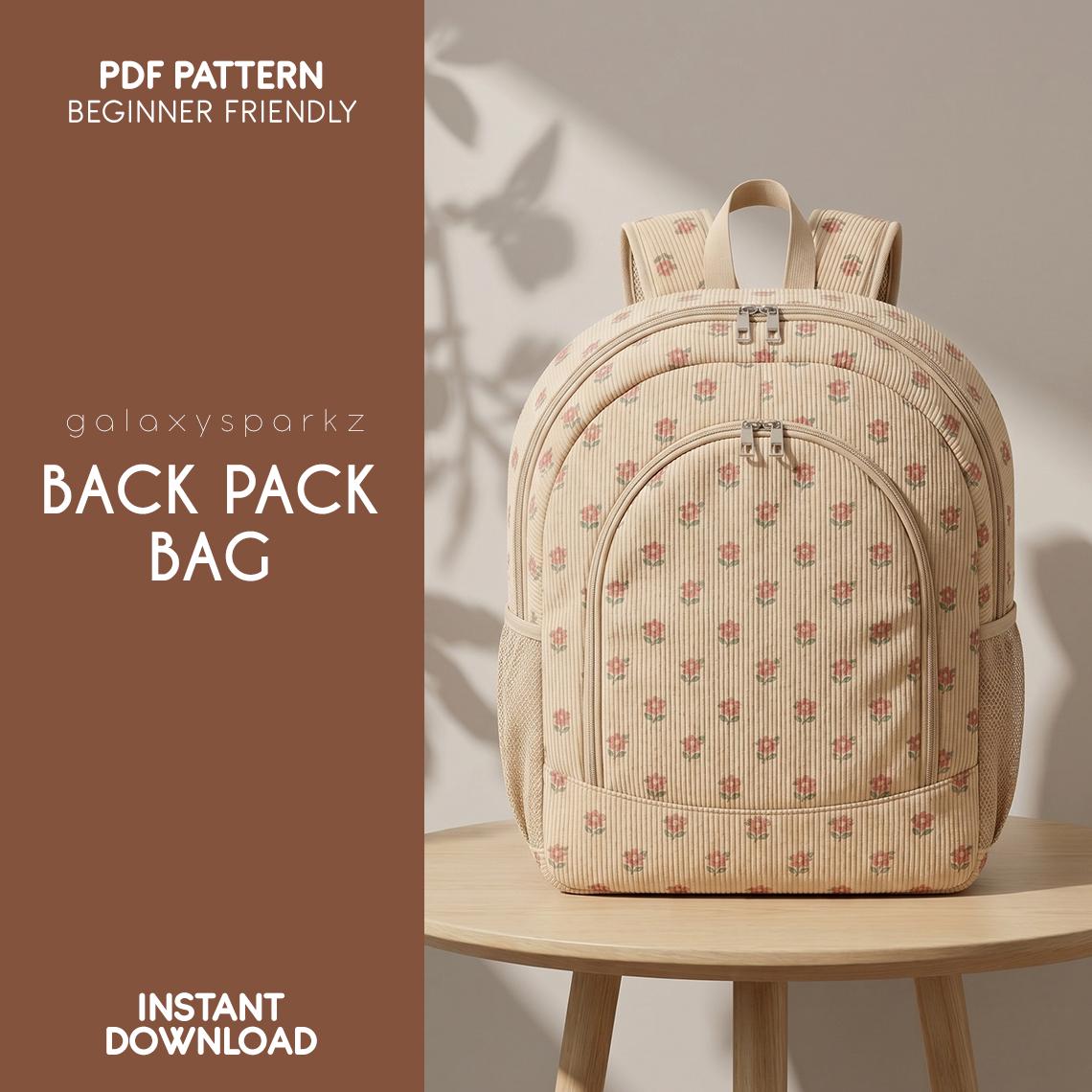 Backpack Sewing Pattern Bag Pattern Beginner Pattern Easy Backpack Pattern Sewing Pattern PDF Sewing Pattern Easy Bag Pattern