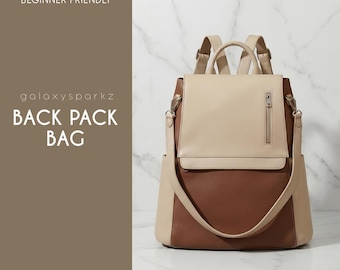 Rucksack Schnittmuster Taschen-Schnittmuster Anfänger-Schnittmuster | Einfaches Rucksack-Muster | Schnittmuster | PDF Schnittmuster | Einfaches Taschenmuster