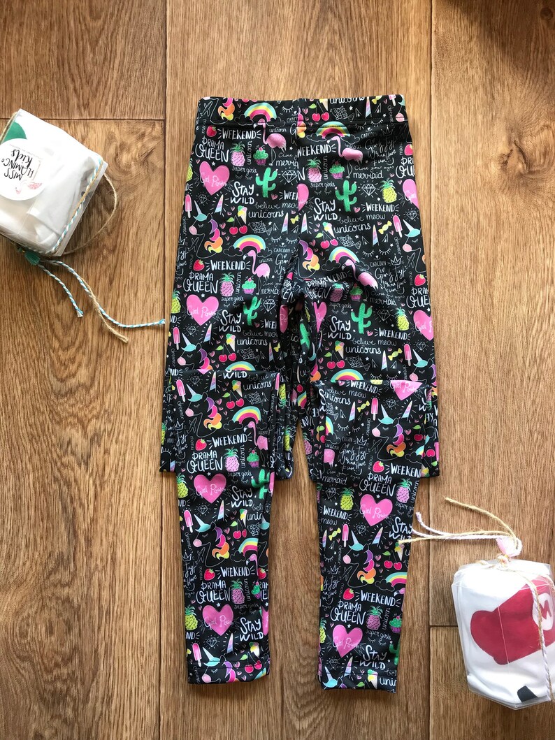 Girl Leggings Girls Bottoms Fun Leggings,Dance Legging Toddler Leggings Leggings for Girls Black Leggings for Girls Baby Girl Leggings
