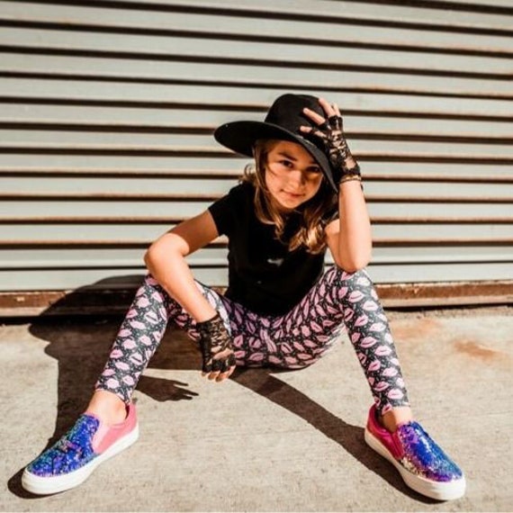 Girl Athletic Pants Leggings for Kids Girl Leggings Printed Etsy