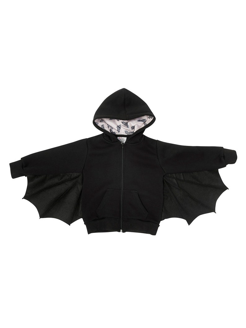 Bat Hoodies With Wings Black Bat Hoodie Bat Costume Kids - Etsy