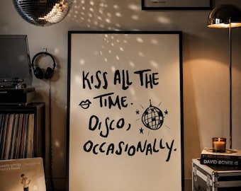 Poster di Harry Styles, stampa artistica da parete Kiss All The Time, poster di musica pop star, decorazione murale per concerti, decorazione per la stanza a tema album.
