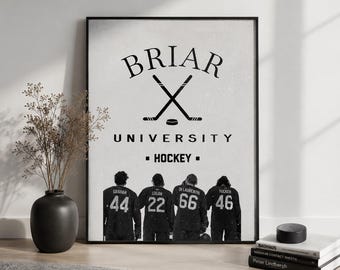 Poster della serie Off Campus, stampa artistica da parete di hockey della Briar University, decorazione murale romantica per il college, arte murale romantica a tema hockey