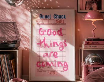 Cartello di benvenuto per gli ospiti, poster per camera da letto in stile preppy, decorazione murale retrò per ristorante, poster di tendenza per appartamento.